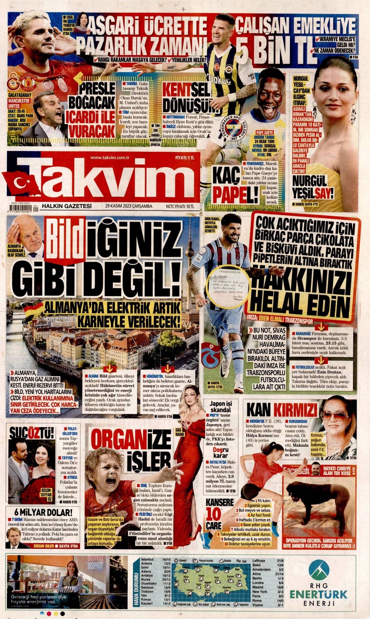 Takvim Gazetesi Manşeti