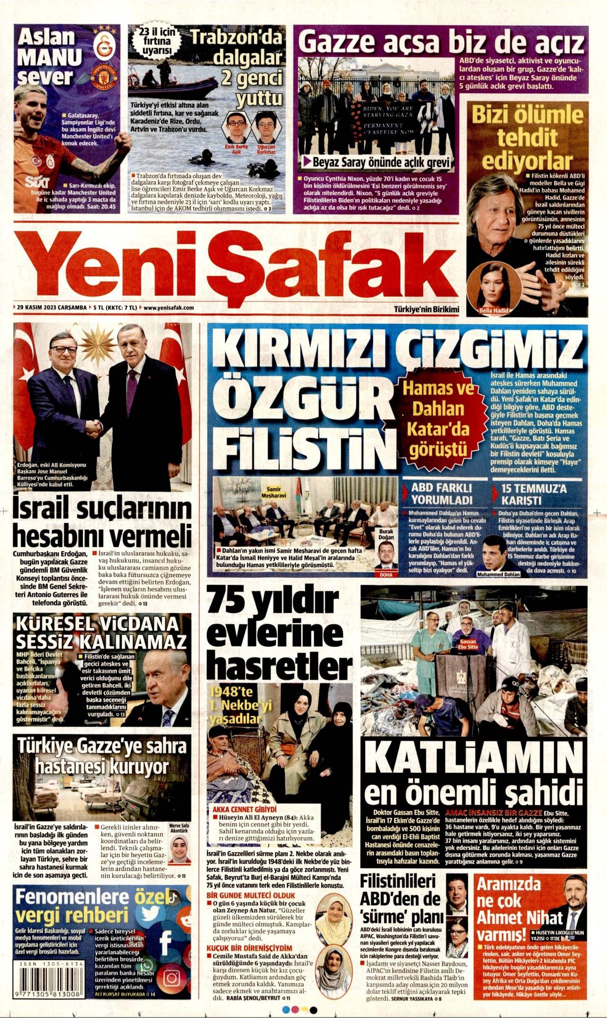 Yeni Şafak Gazetesi Manşeti