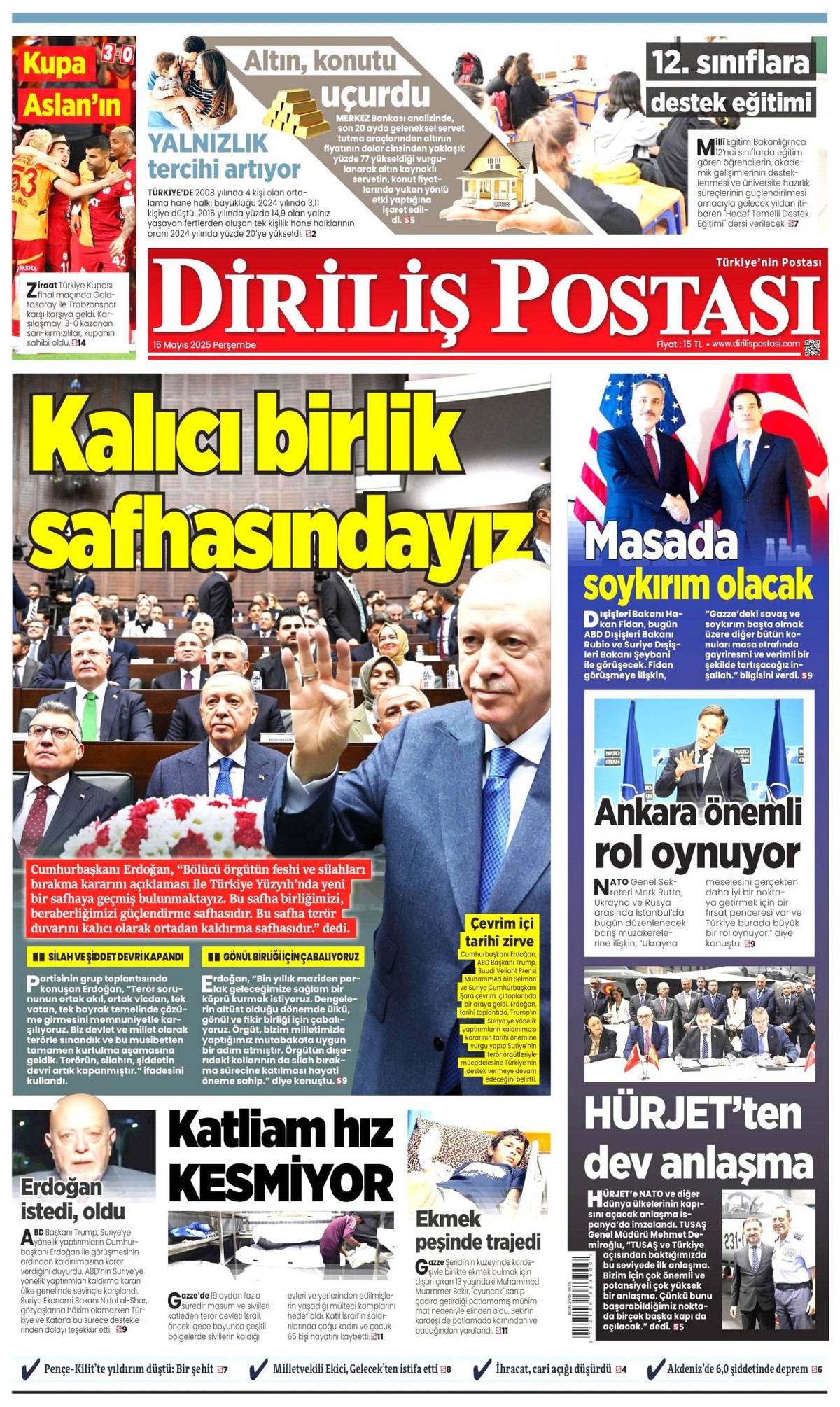 Diriliş Postası Gazetesi Manşeti