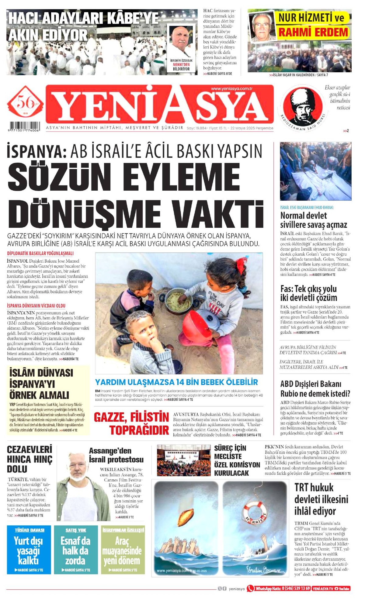 Yeni Asya Gazetesi Manşeti