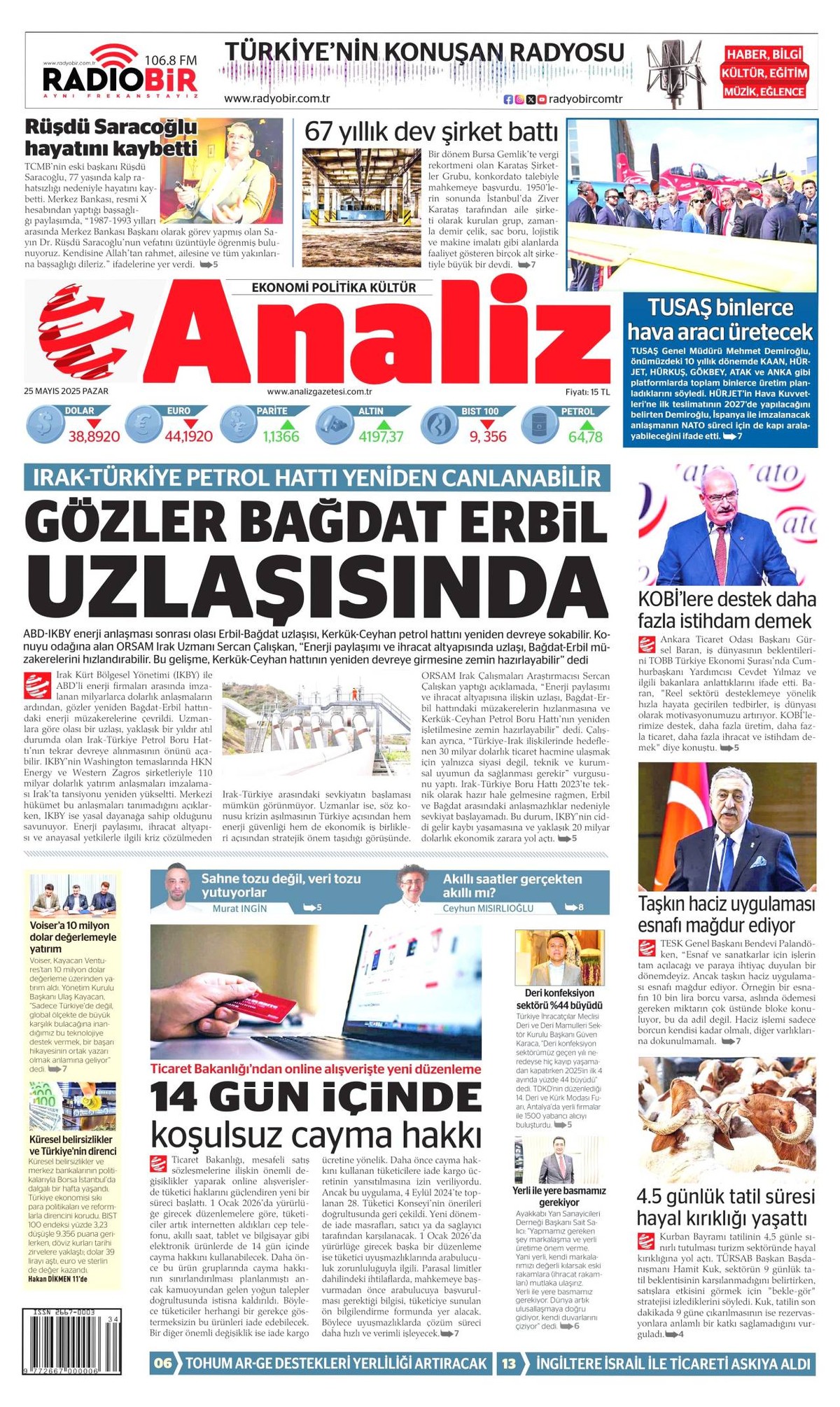 Analiz Gazetesi Manşeti