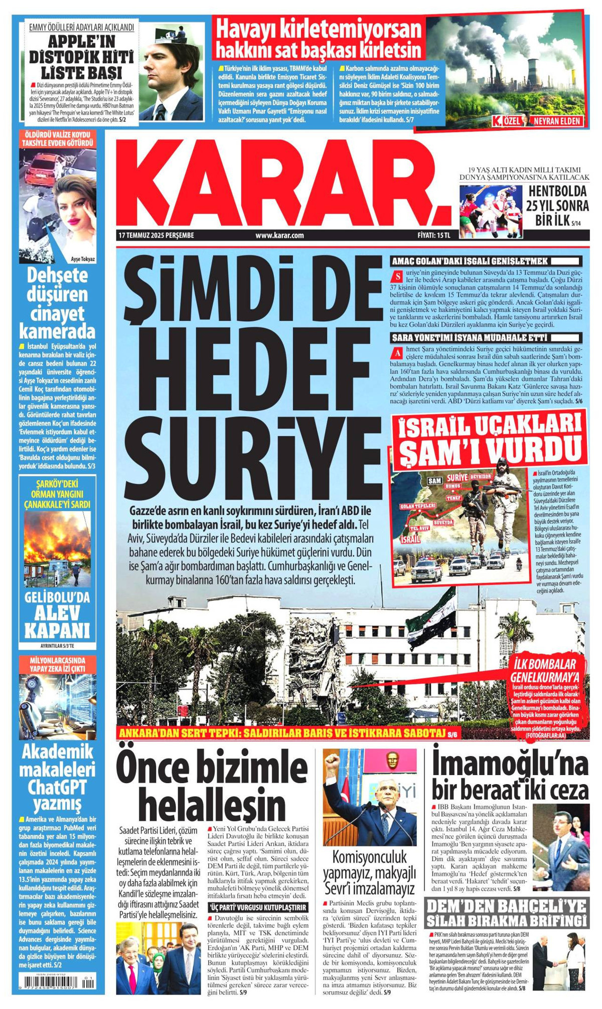 Karar Gazetesi Manşeti