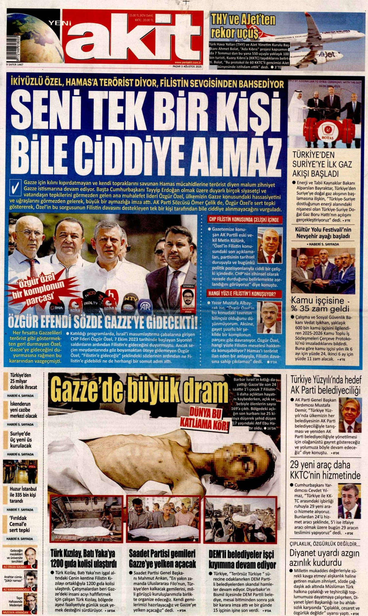 Yeni Akit Gazetesi Manşeti
