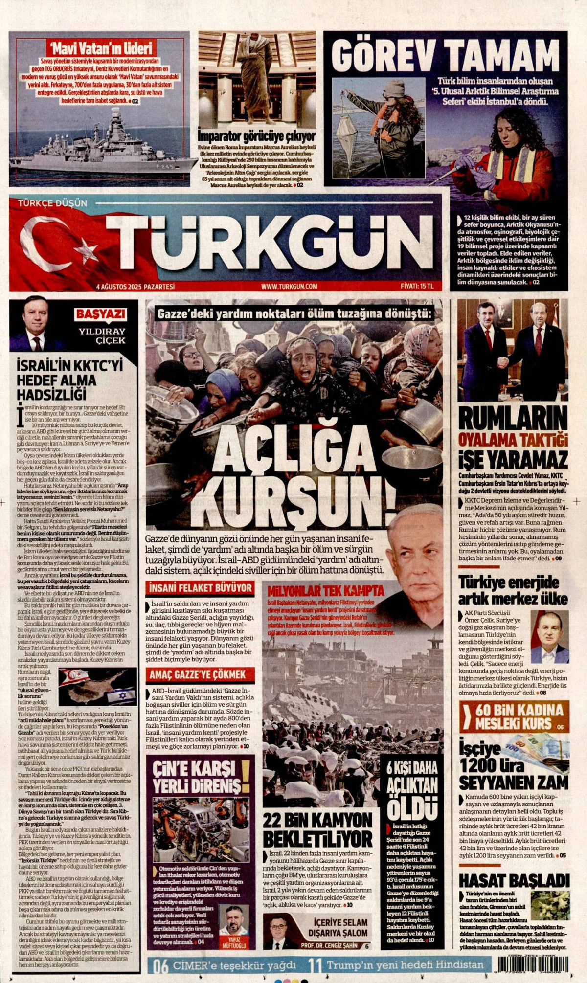 Türkgün Gazetesi Manşeti