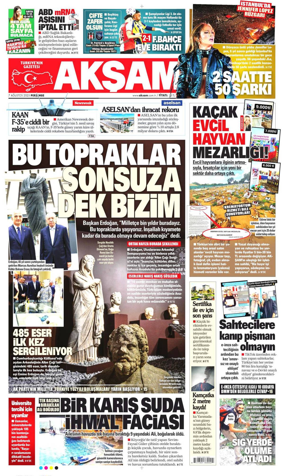Akşam Gazetesi Manşeti