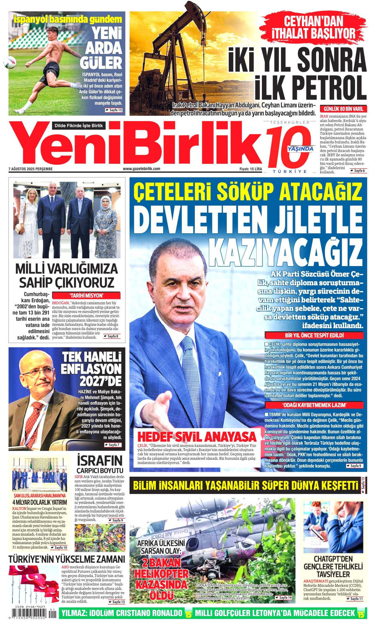 YeniBirlik Gazetesi Manşeti