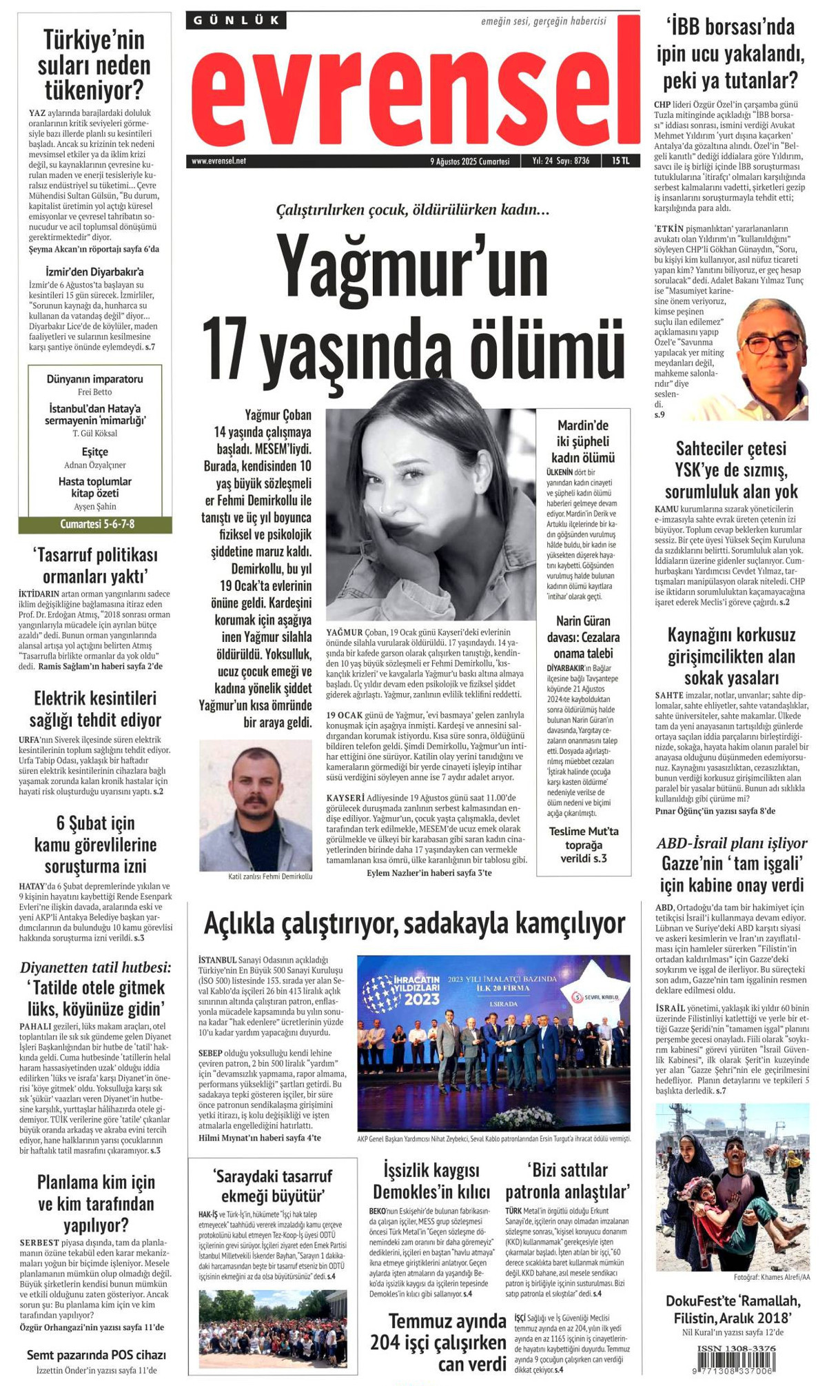 Evrensel Gazetesi Manşeti