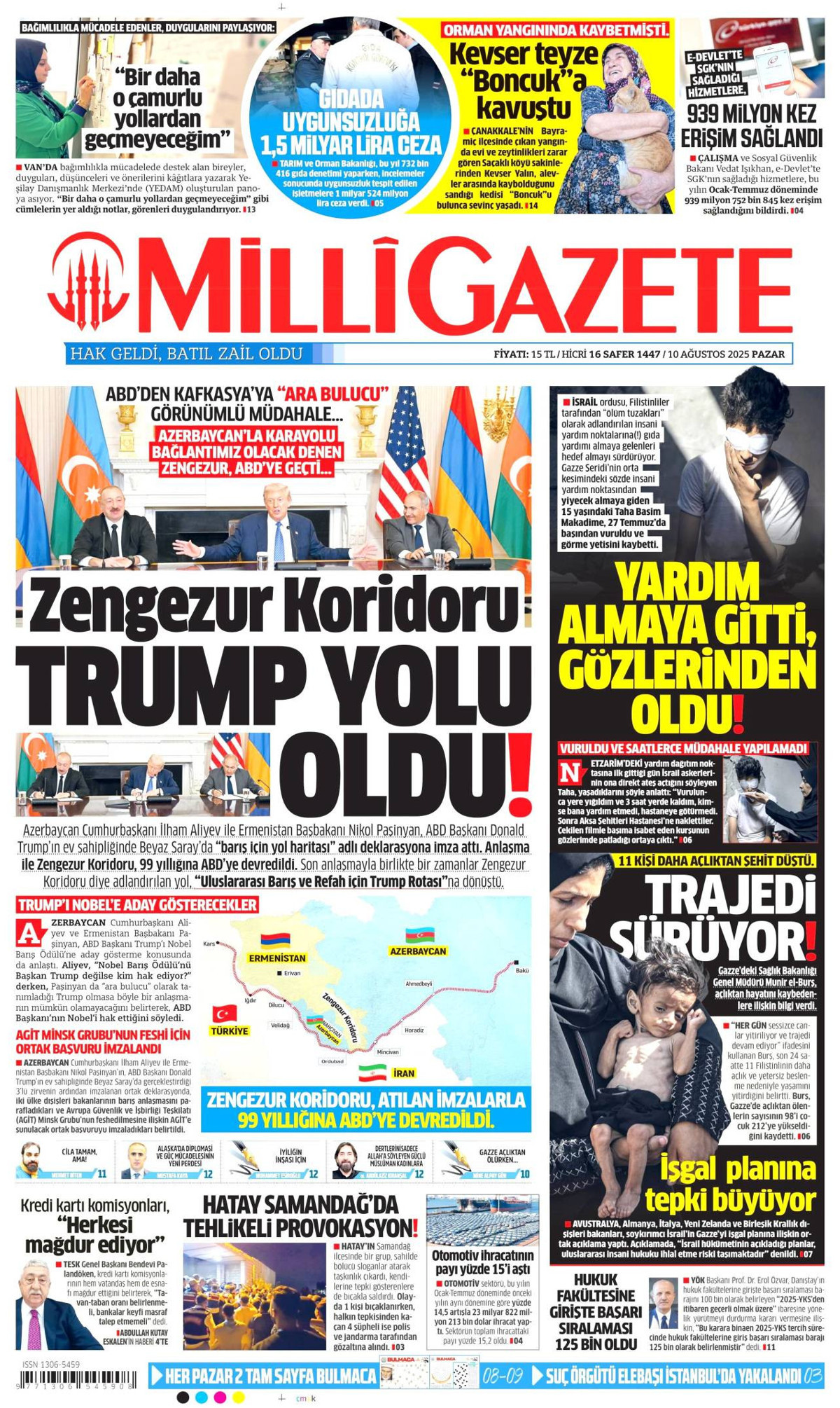 Milli Gazete Gazetesi Manşeti
