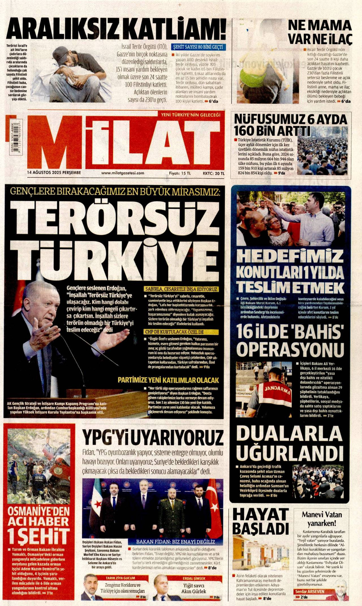 Milat Gazetesi Manşeti