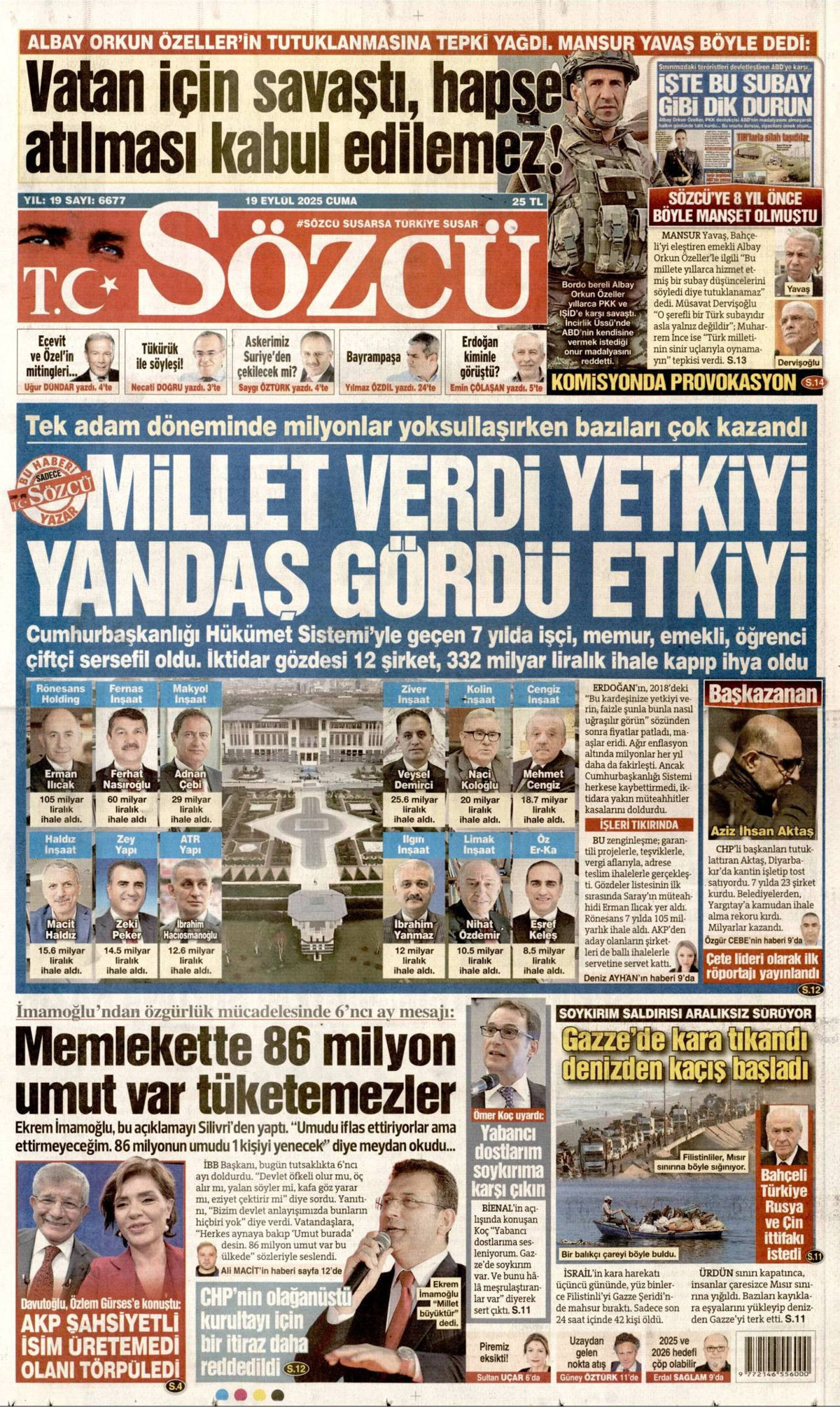 Sözcü Gazetesi Manşeti