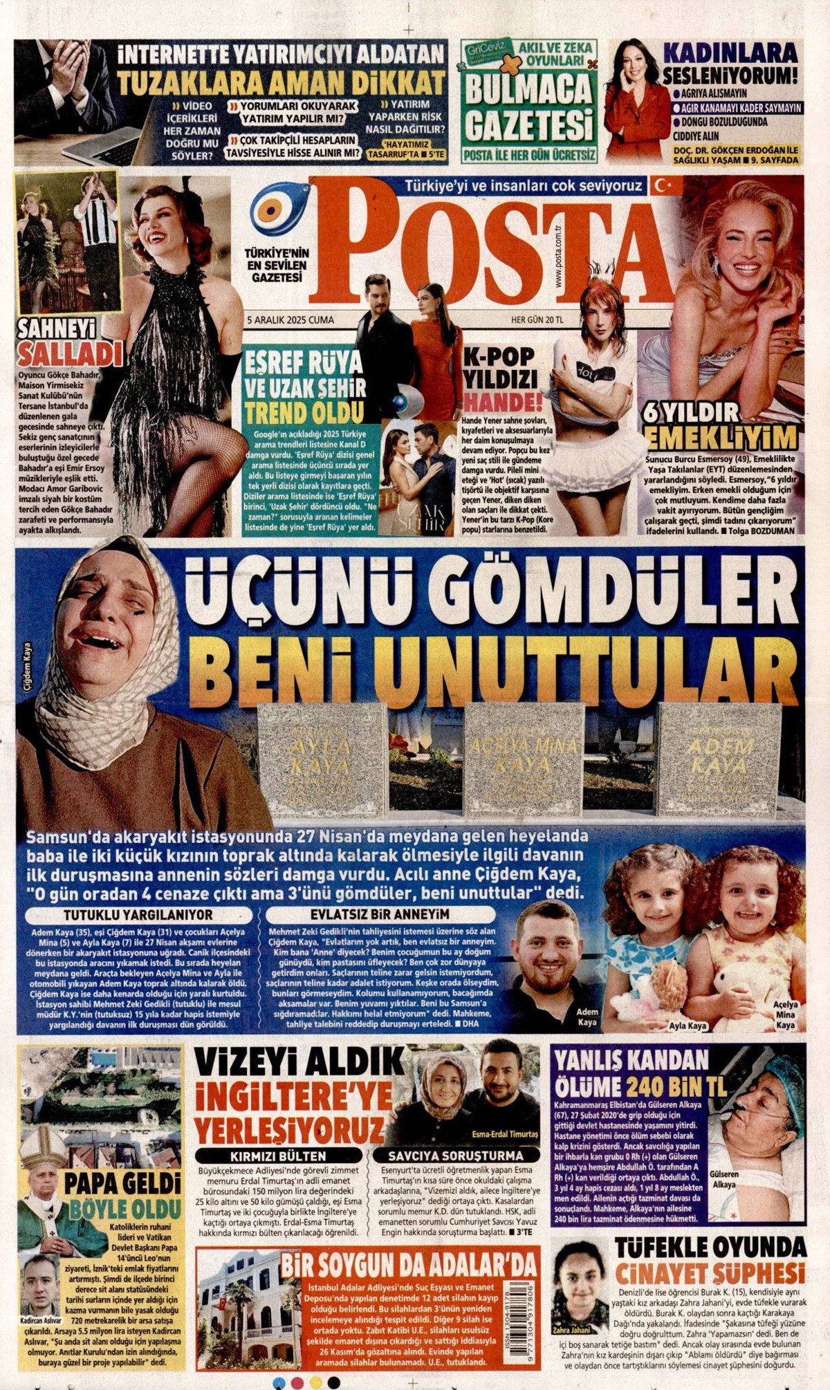 Posta Gazetesi Manşeti
