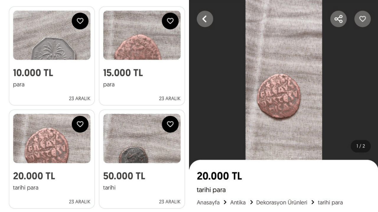 Tarihi sikkeleri internet üzerinden satışa çıkardılar