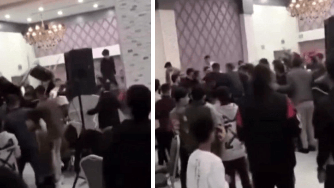 Antalya'daki bir düğünde sandalyeler havada uçtu!