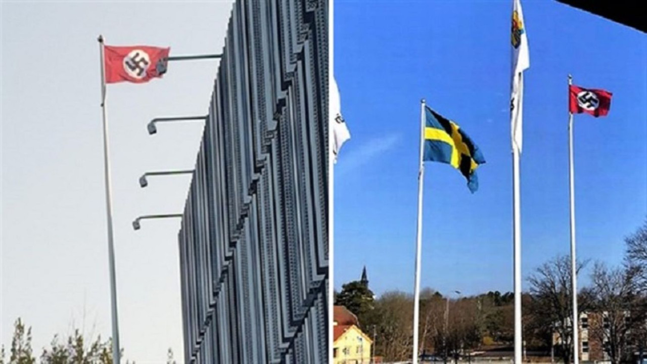 İsveç'te Nazi bayrakları! Hitler'in doğum gününde ortaya çıktılar...