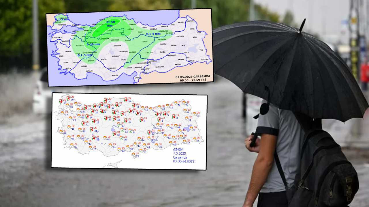Bugün 7 Mayıs 2025 Çarşamba hava durumu nasıl? Nerelerde sağanak bekleniyor? Hangi illerde yağış bekleniyor? Bolu, Karabük, Kastamonu ve Çankırı’da yağış var!