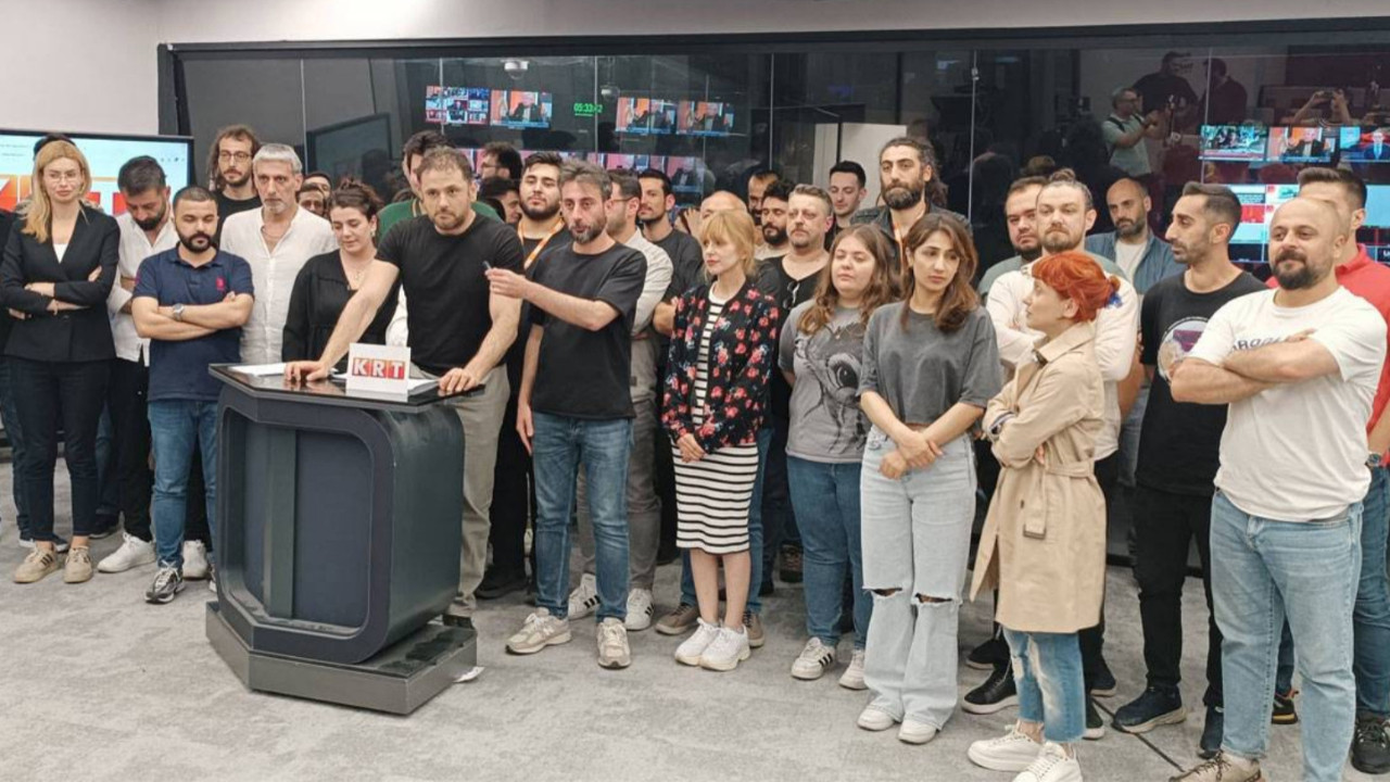 KRT TV çalışanları iş bıraktı