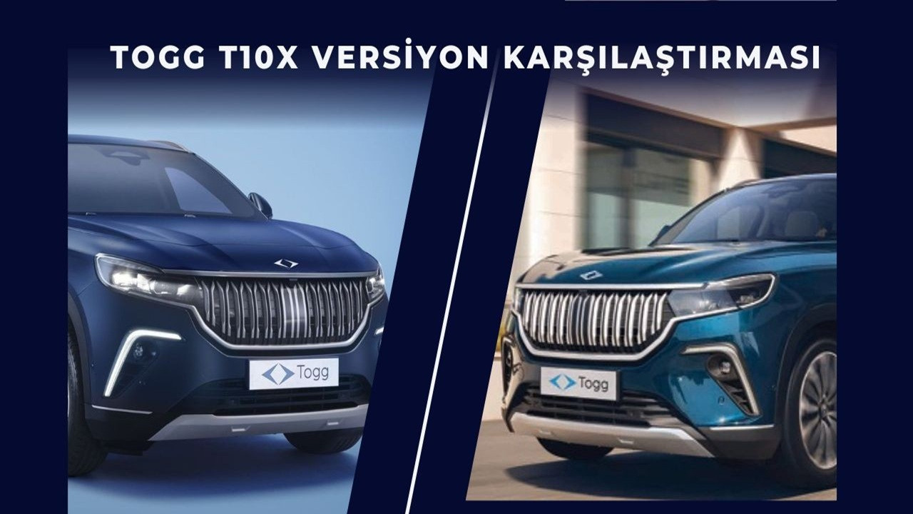 Togg T10X versiyon karşılaştırması