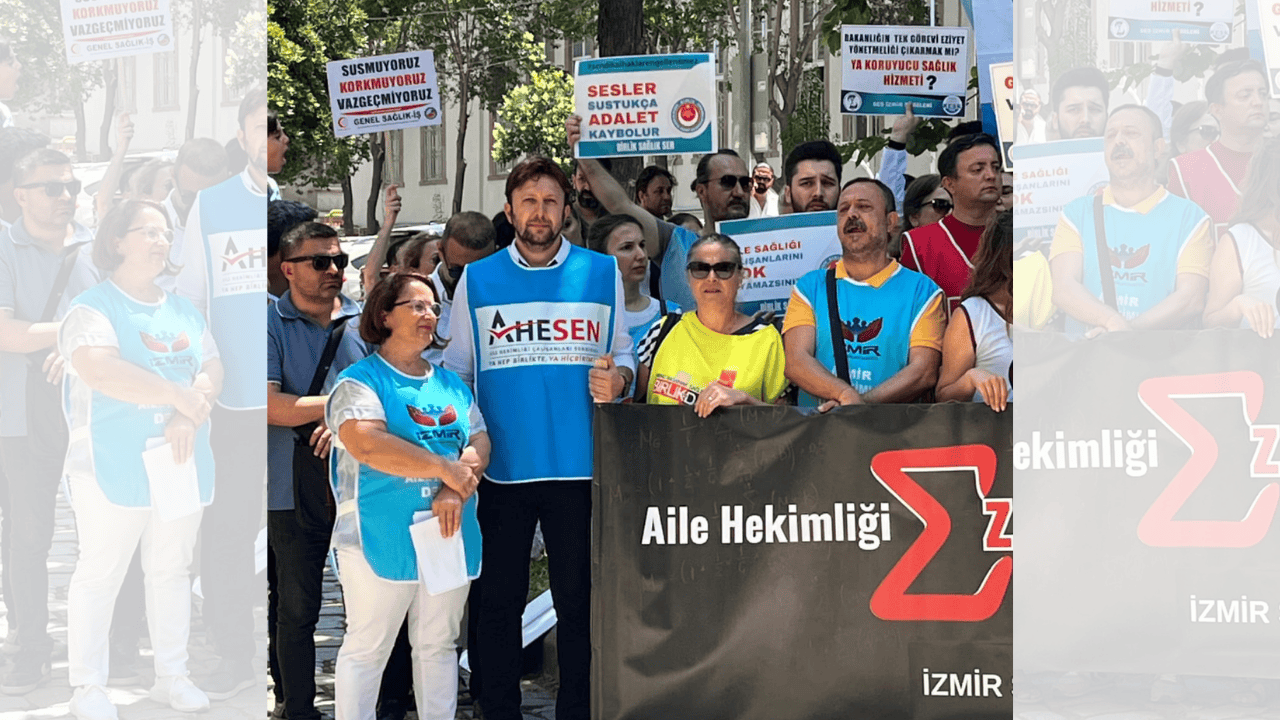 Aile hekimliği çalışanları basın açıklaması yaptı, ‘Zulüm yönetmeliğine son verin’