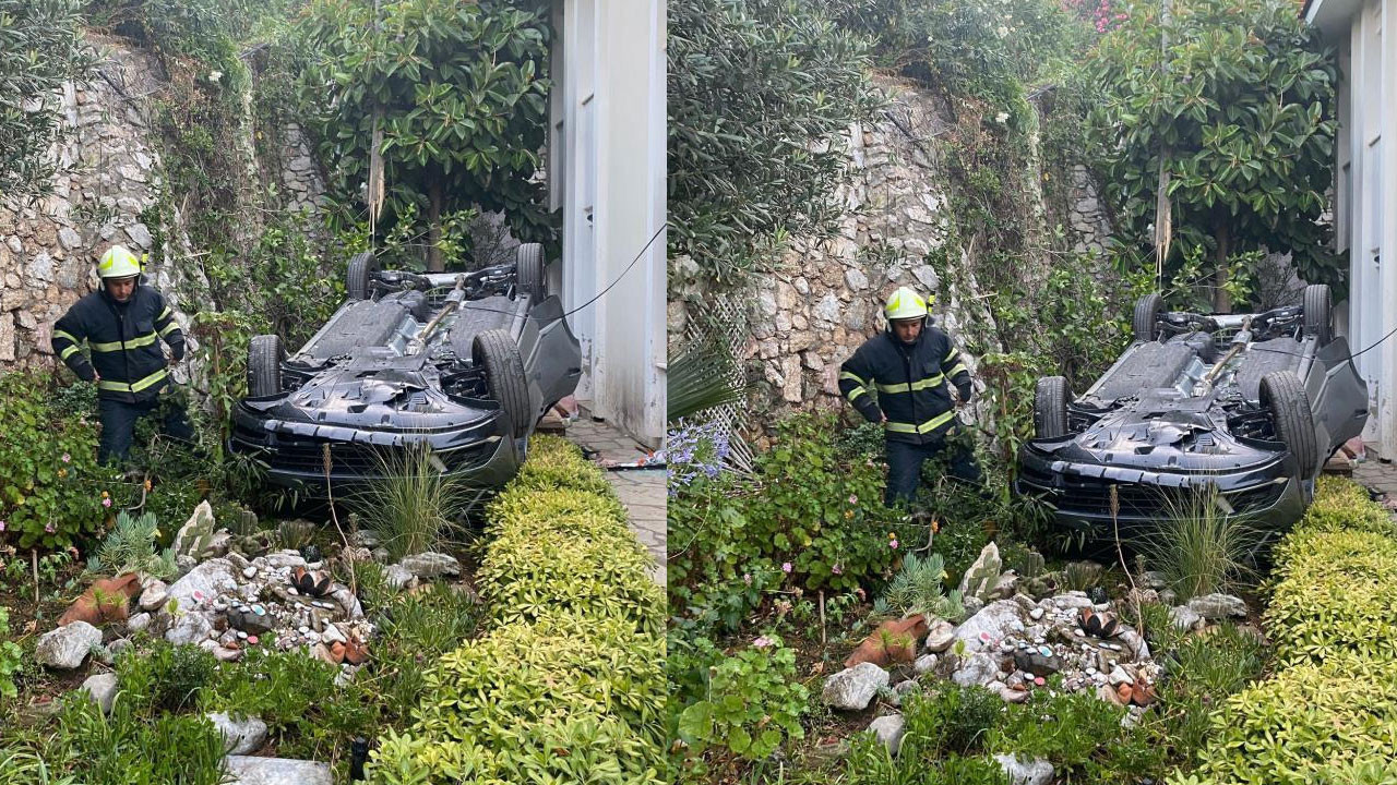 Otomobil evin bahçesine uçtu! Ölü ve yaralılar var