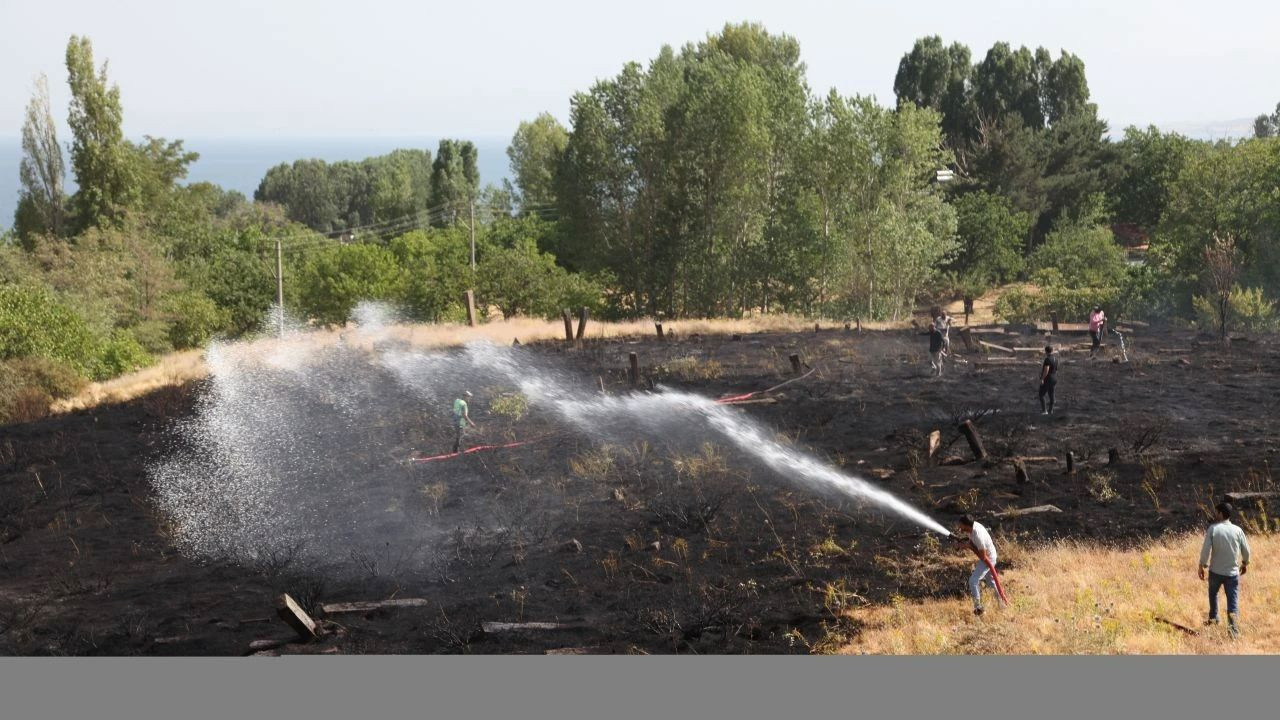 Bitlis'te mezarlıkta çıkan yangın söndürüldü