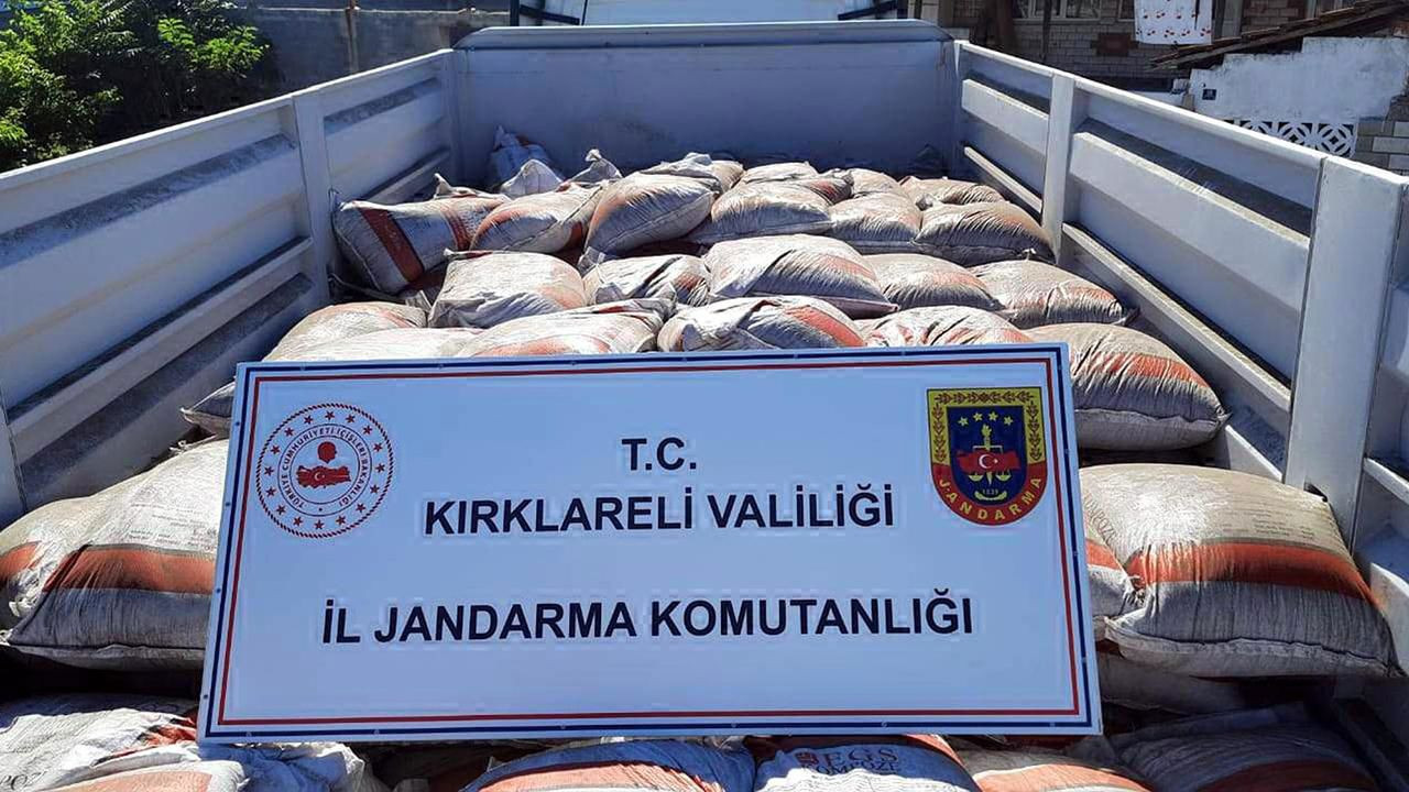 Kırklareli'nde ele geçirildi! Tam 65 ton