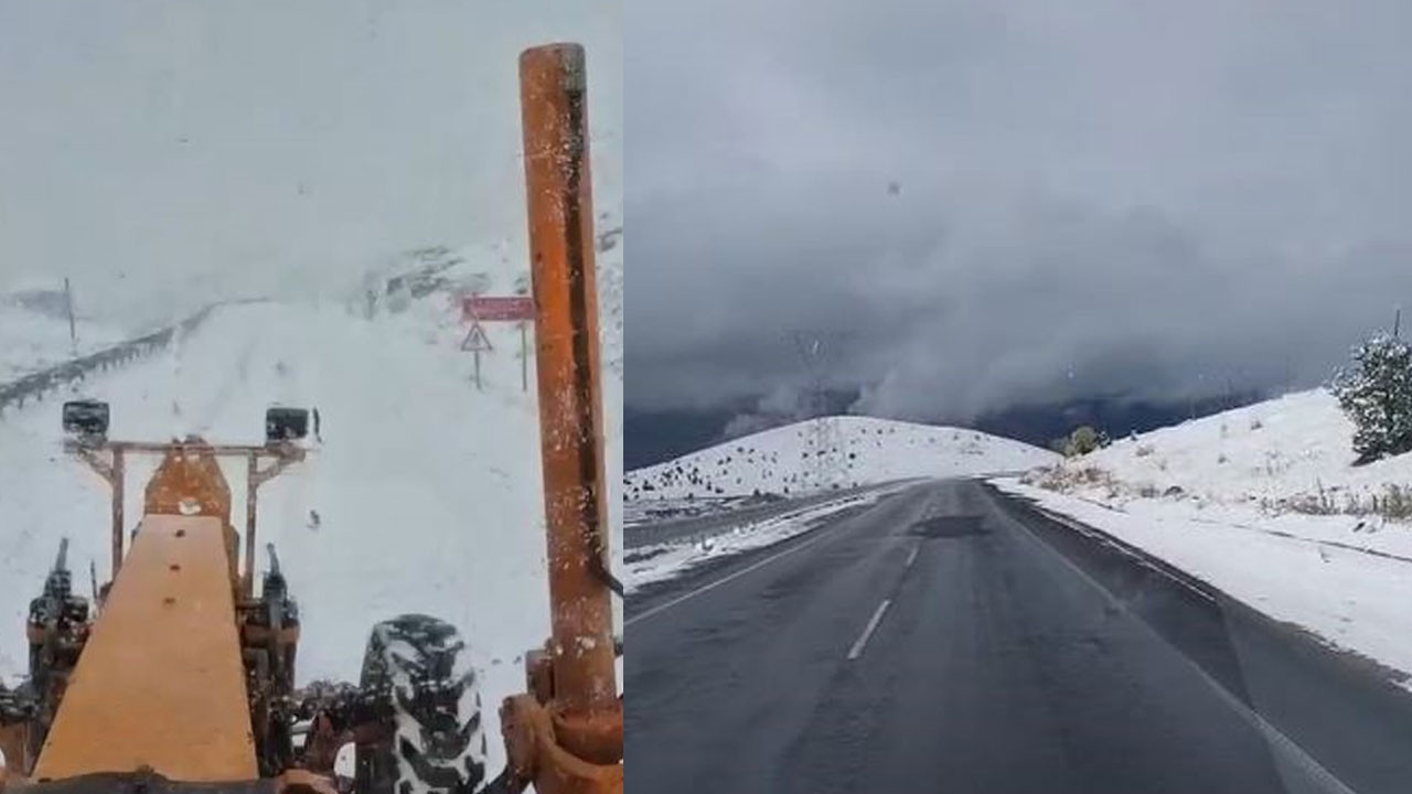 Ardahan'ın yüksek kesimlerine kar yağdı!