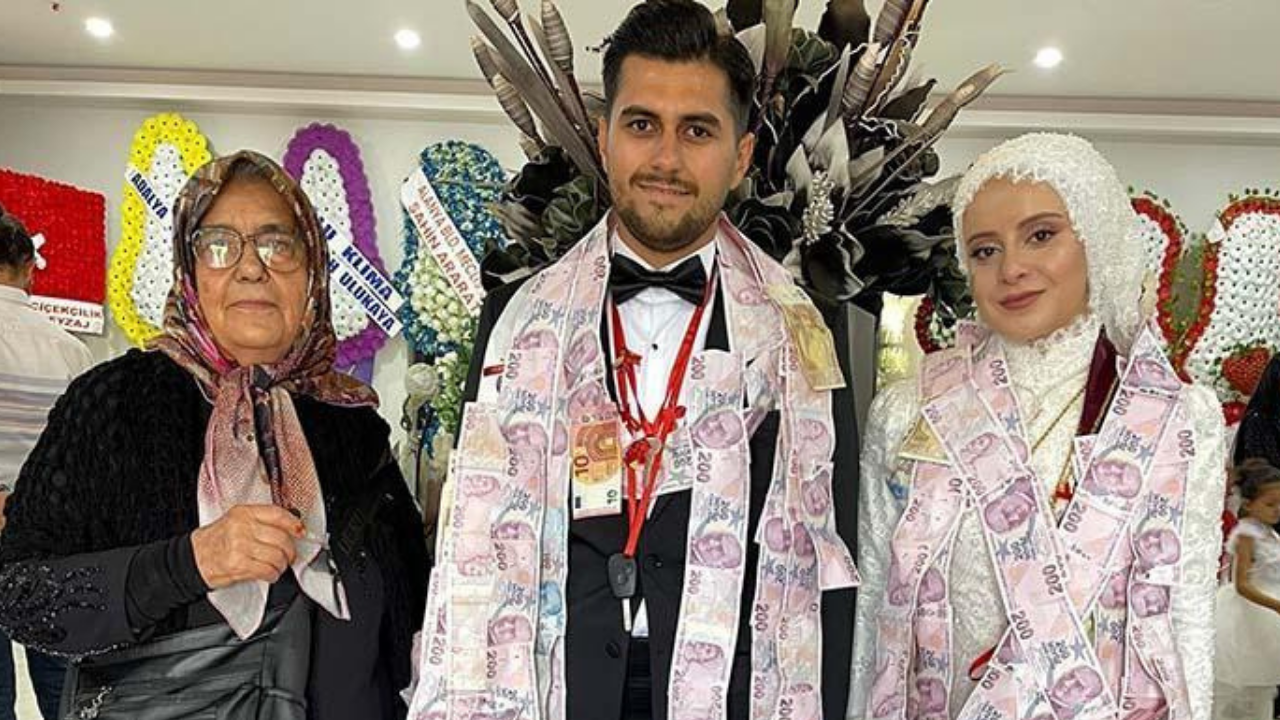 Antalya’da süper babaanne şov yaptı! Torununa düğününde taktıkları olay oldu