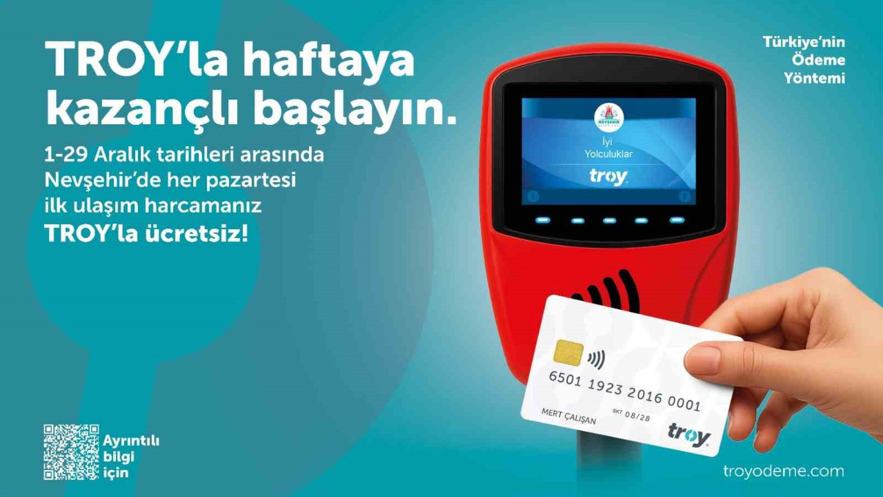 TROY logolu kart kullananlar için ilk kullanım ücretsiz