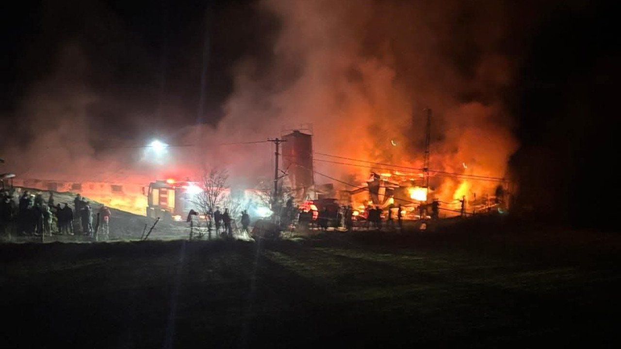 Bolu Mudurnu'da kümes yangını!