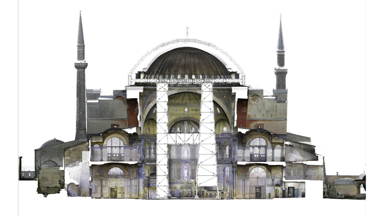 Ayasofya restorasyonunda kubbe çalışmaları hız kazandı