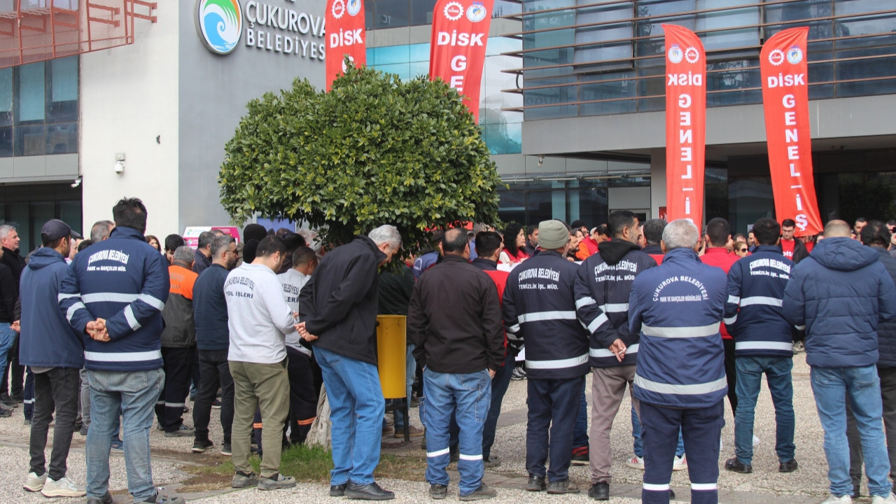 Çukurova Belediyesinde işçiler eylem yaptı