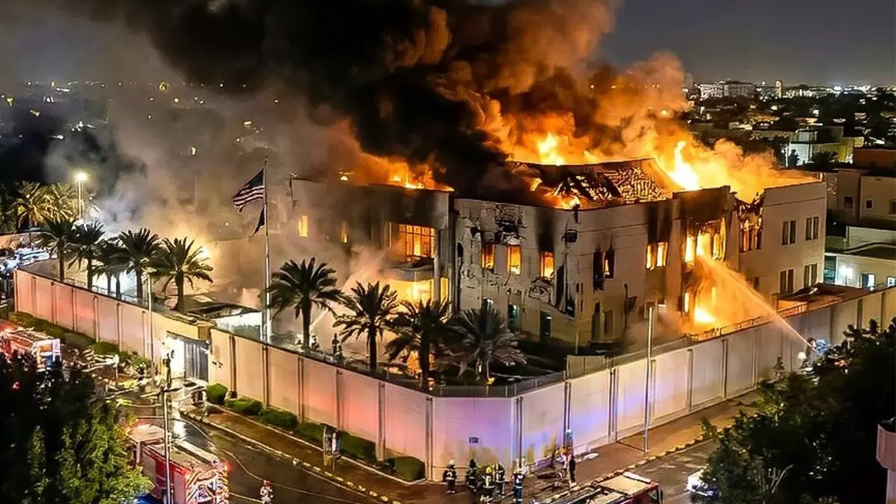 ABD'nin konsolosluğu alev alev! İHA'larla hedef alındı