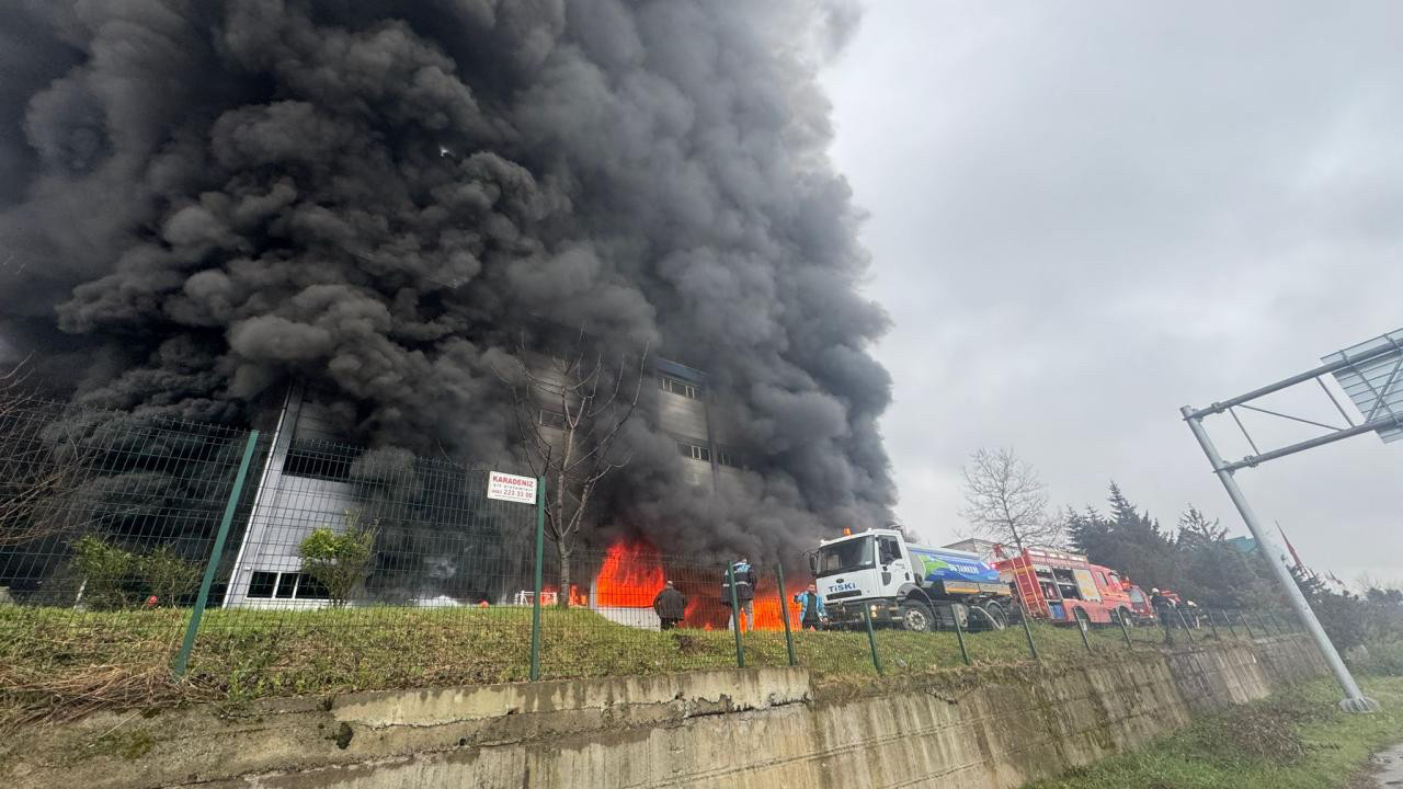 Trabzon'daki fındık fabrikası yangını kontrol altına alındı