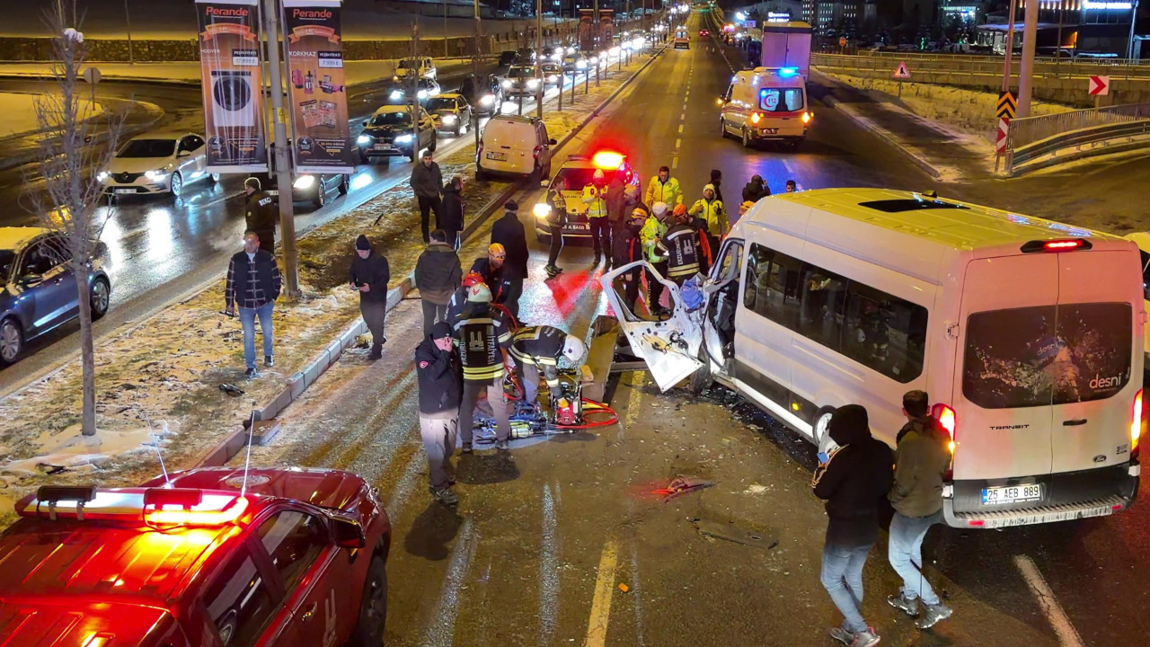 Erzurum’da buzlanma kazaları beraberinde getirdi! 5 kişi yaralandı