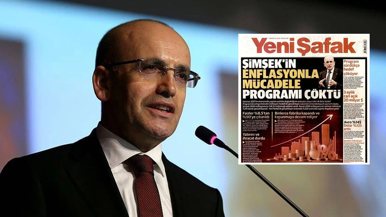 Yeni Şafak'tan Şimşek'e 'enflasyon' çıkışı: 'Programı çöktü'