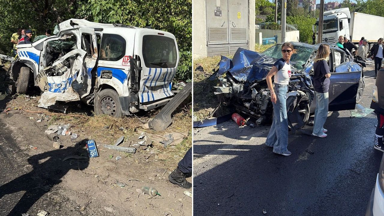 İzmir'de freni boşalan TIR 9 araca çarptı!