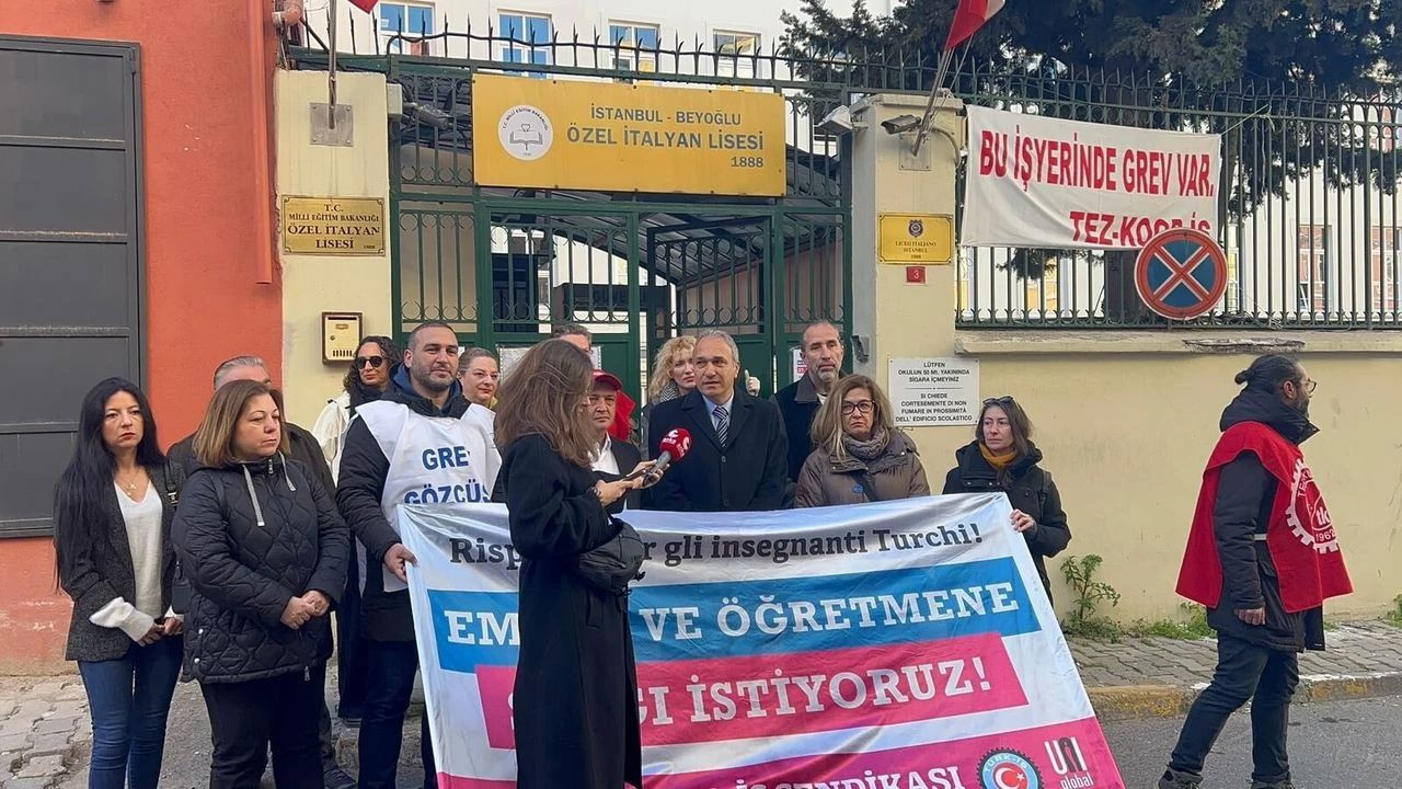 Grev 100'üncü gününde: Öğretmenler İtalya Başkonsolosluğu'na yürüdü