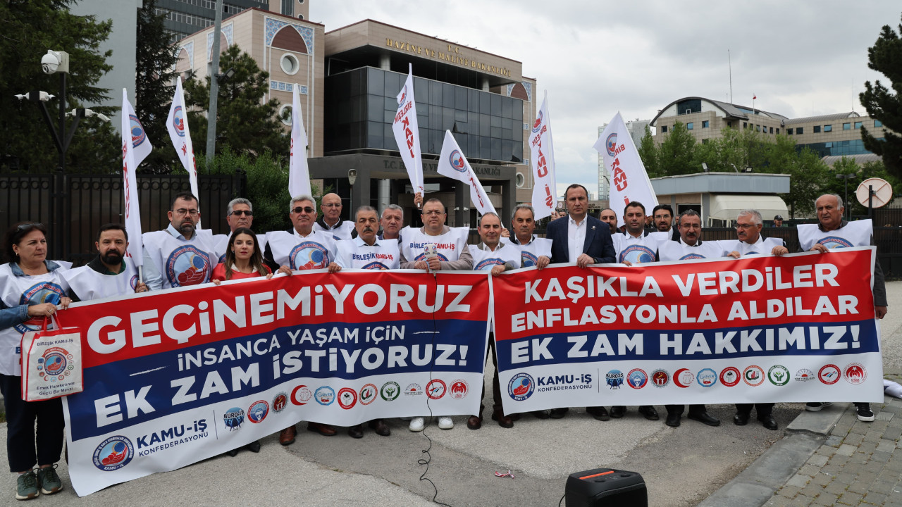 Birleşik Kamu-İş’ten Hazine önünde ‘ek zam’ eylemi