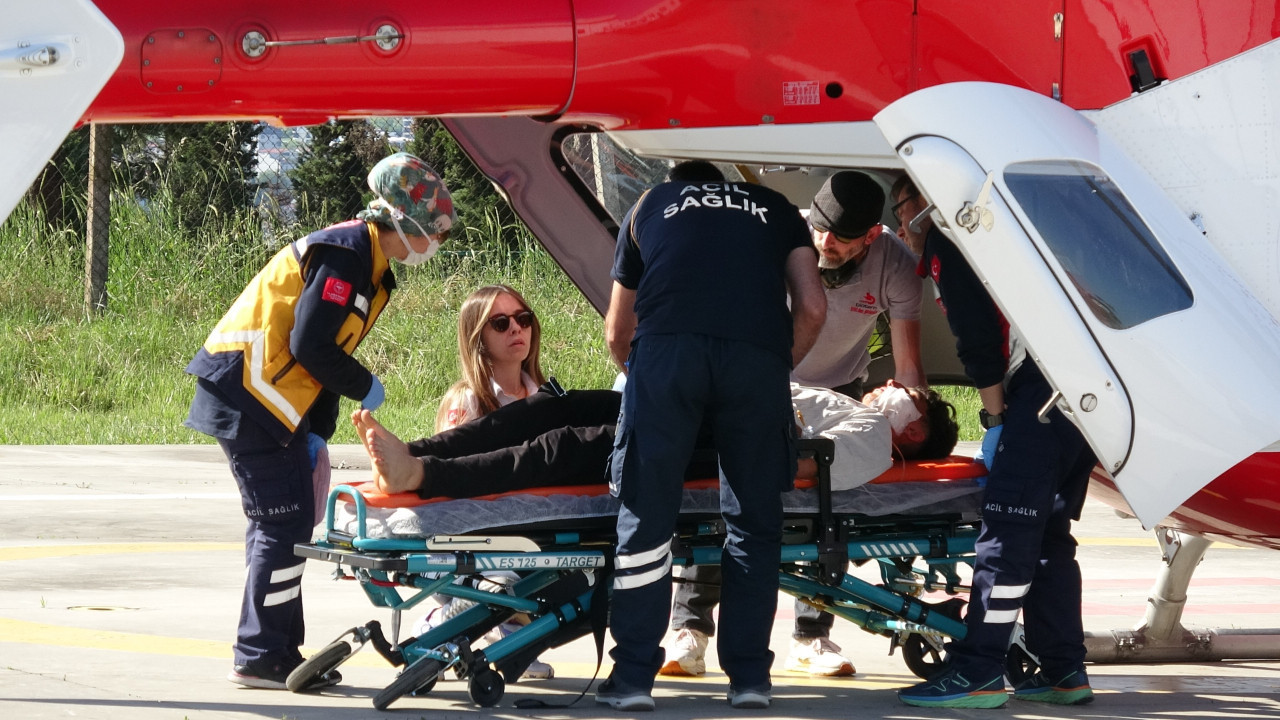 Ağaç keserken yaralandı! Ambulans helikopter imdadına yetişti