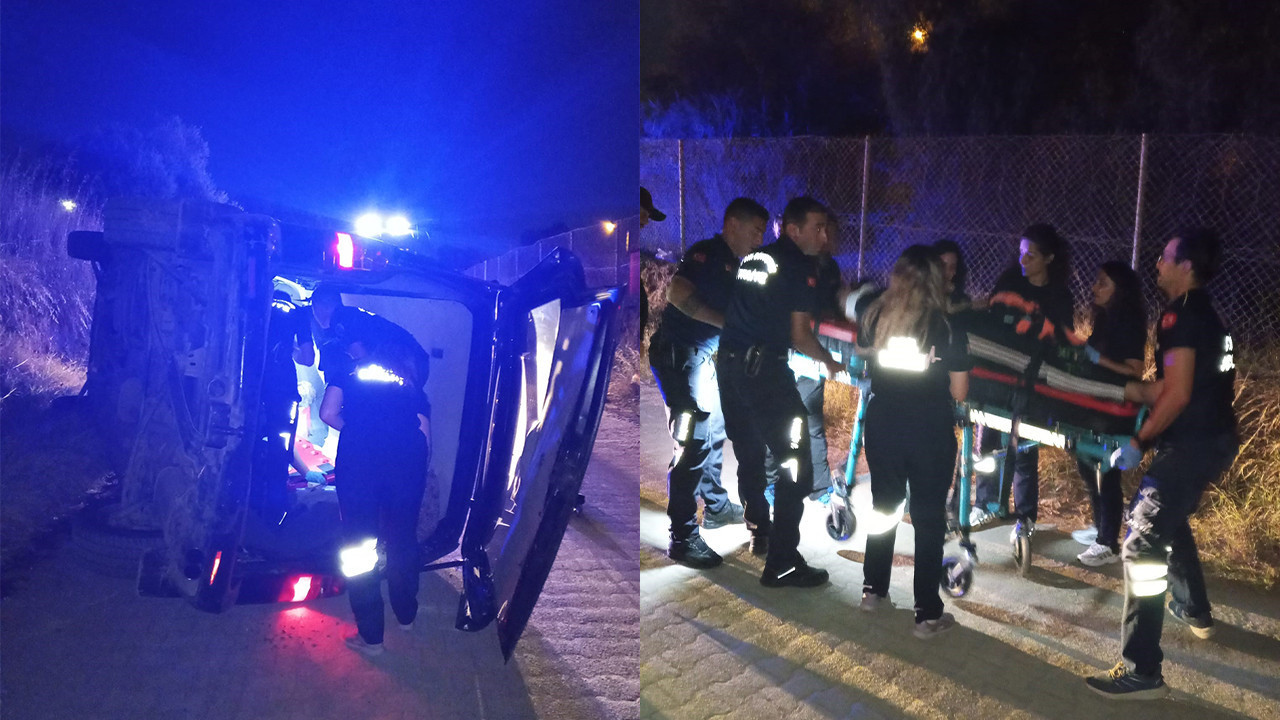 Araçta sıkışan sürücü ekiplerin müdahalesiyle kurtarıldı