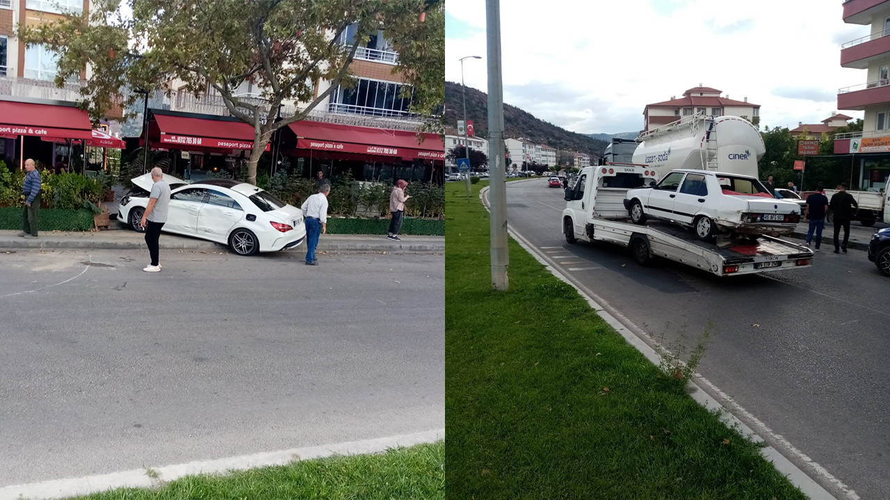 Tır zincirleme kazaya karıştı! İki otomobil pert oldu