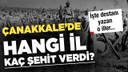 Çanakkale'de hangi il kaç şehit verdi? İşte rakamlar...