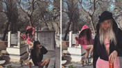 Antalya'da mezarlıkta tepki çeken görüntüler
