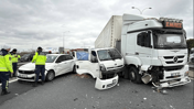 Tır, otomobil ve 2 kamyonet çarpıştı: Ankara istikameti ulaşıma kapandı
