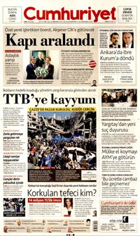 Cumhuriyet Gazetesi Manşeti
