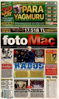 Fotomaç Gazetesi Manşeti