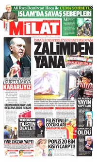 Milat Gazetesi Manşeti