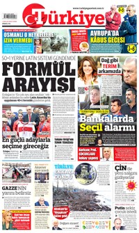Türkiye Gazetesi Gazetesi Manşeti