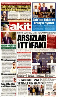 Yeni Akit Gazetesi Manşeti