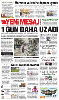 Yeni Mesaj Gazetesi Manşeti